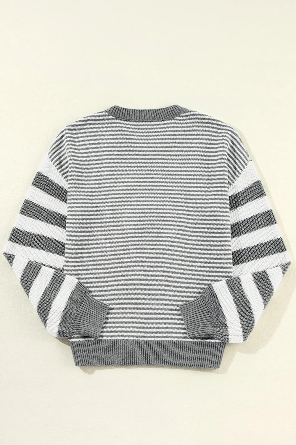 Striped Round Neck Long Sleeve Sweater