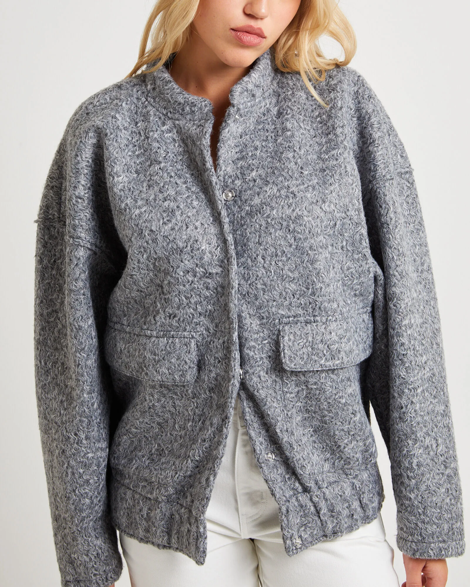 Subtitled Boucle Bomber Jacket