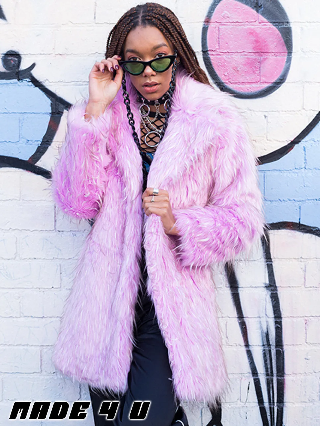 SUGAR HIGH FAUX FUR JACKET  MADE 4 U 