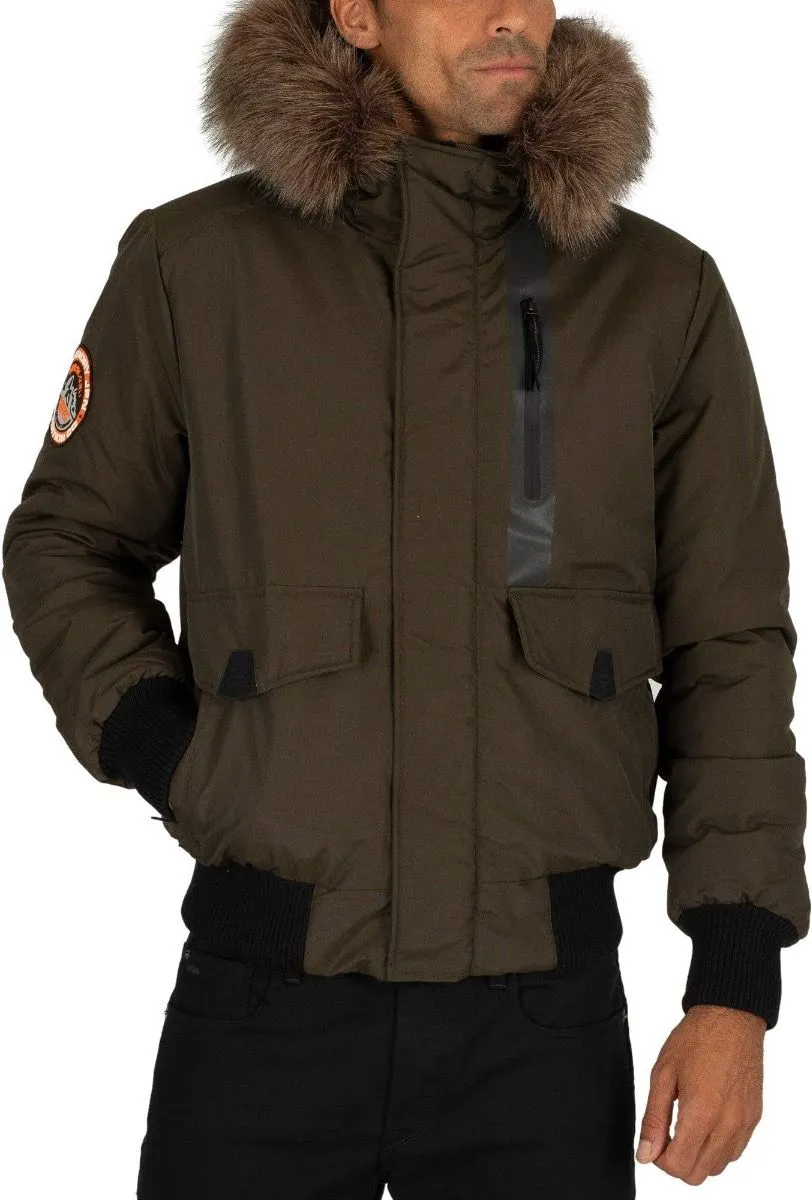 Superdry Everest Casual Bomber Jacket Army Khaki