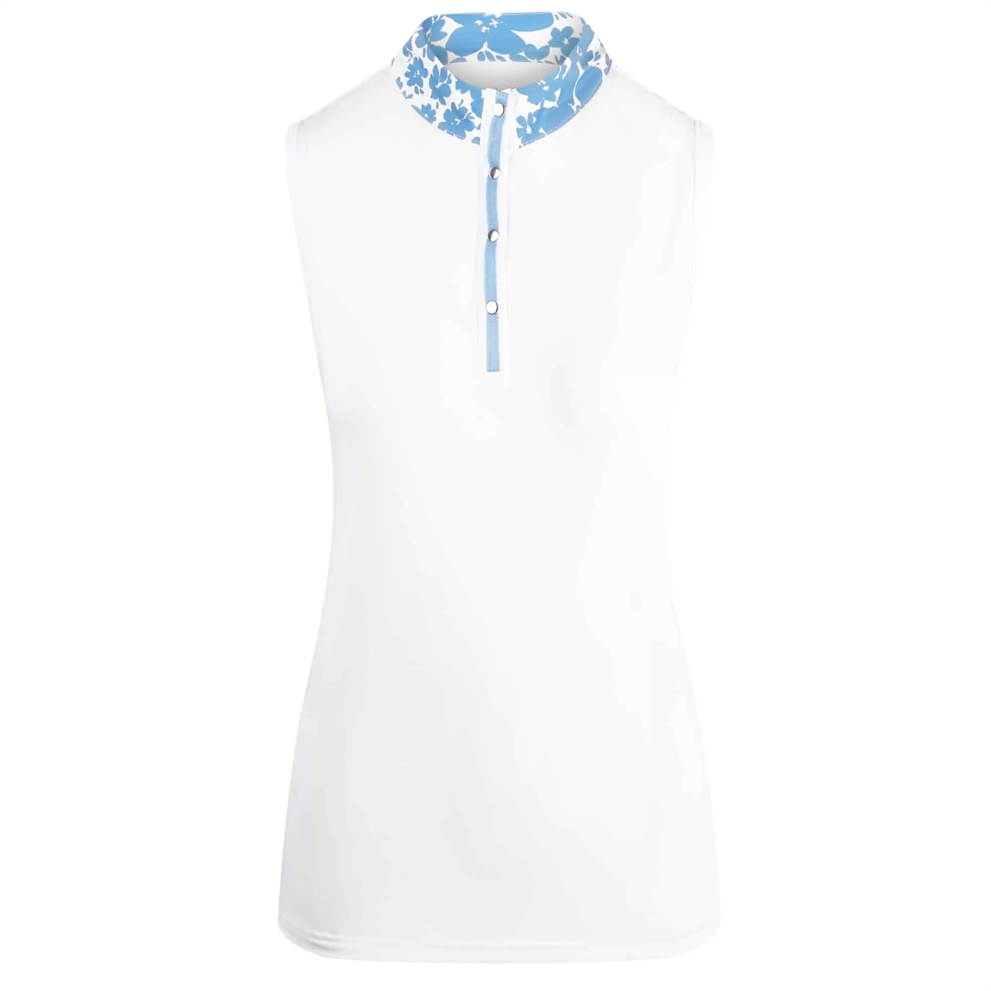 Swing Out Sister Clarissa Ladies Sleeveless Golf Polo Shirt Optic White