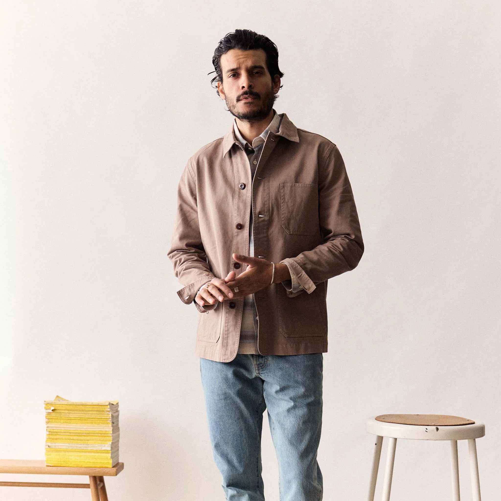 The Ojai Jacket in Organic Dried Earth Foundation Twill