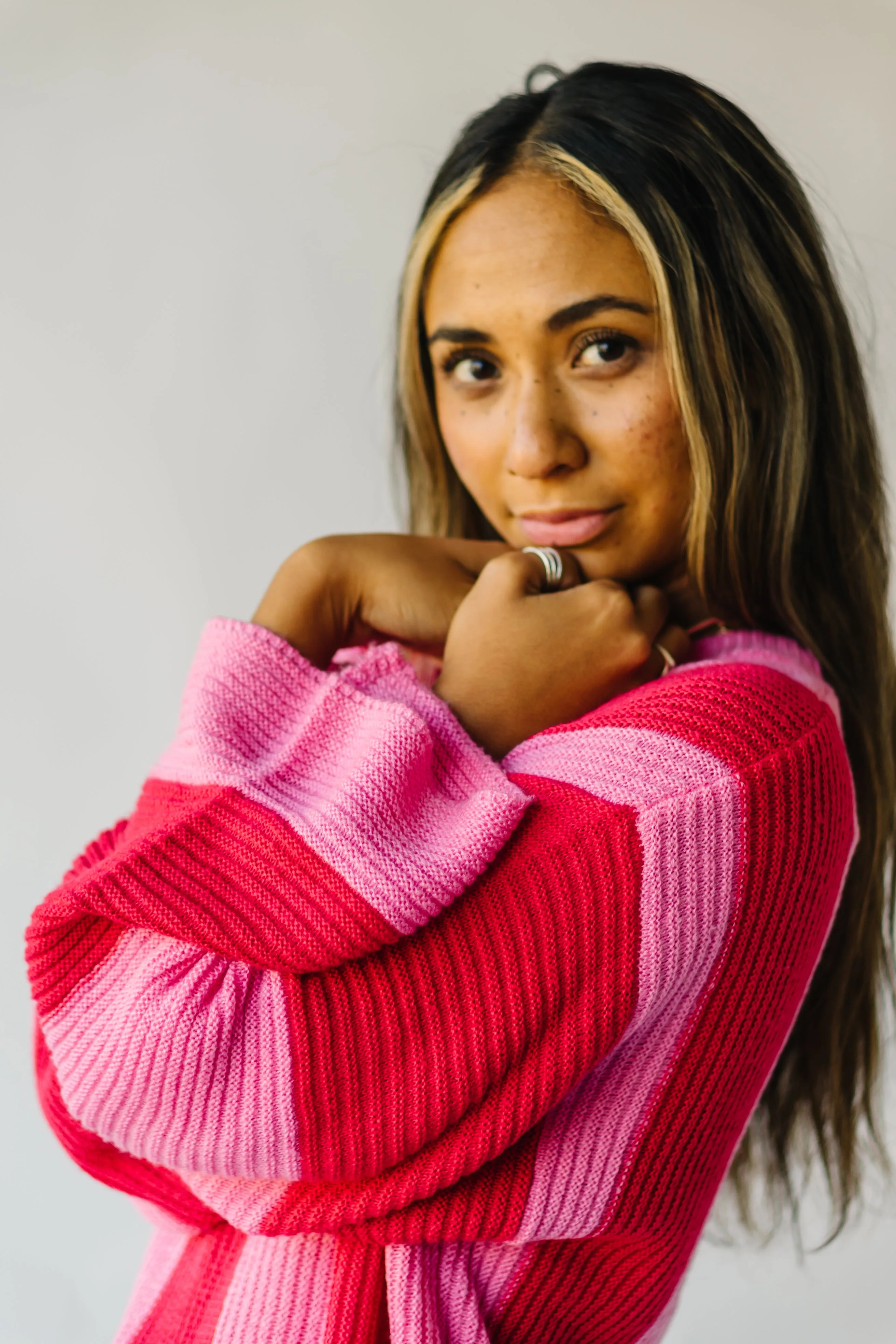 The Tiffin Striped Sweater in Pink