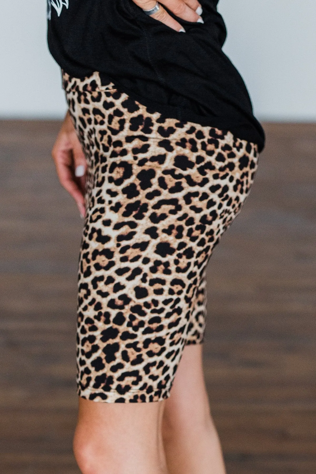 Travel Along Lounge Biker Shorts- Leopard