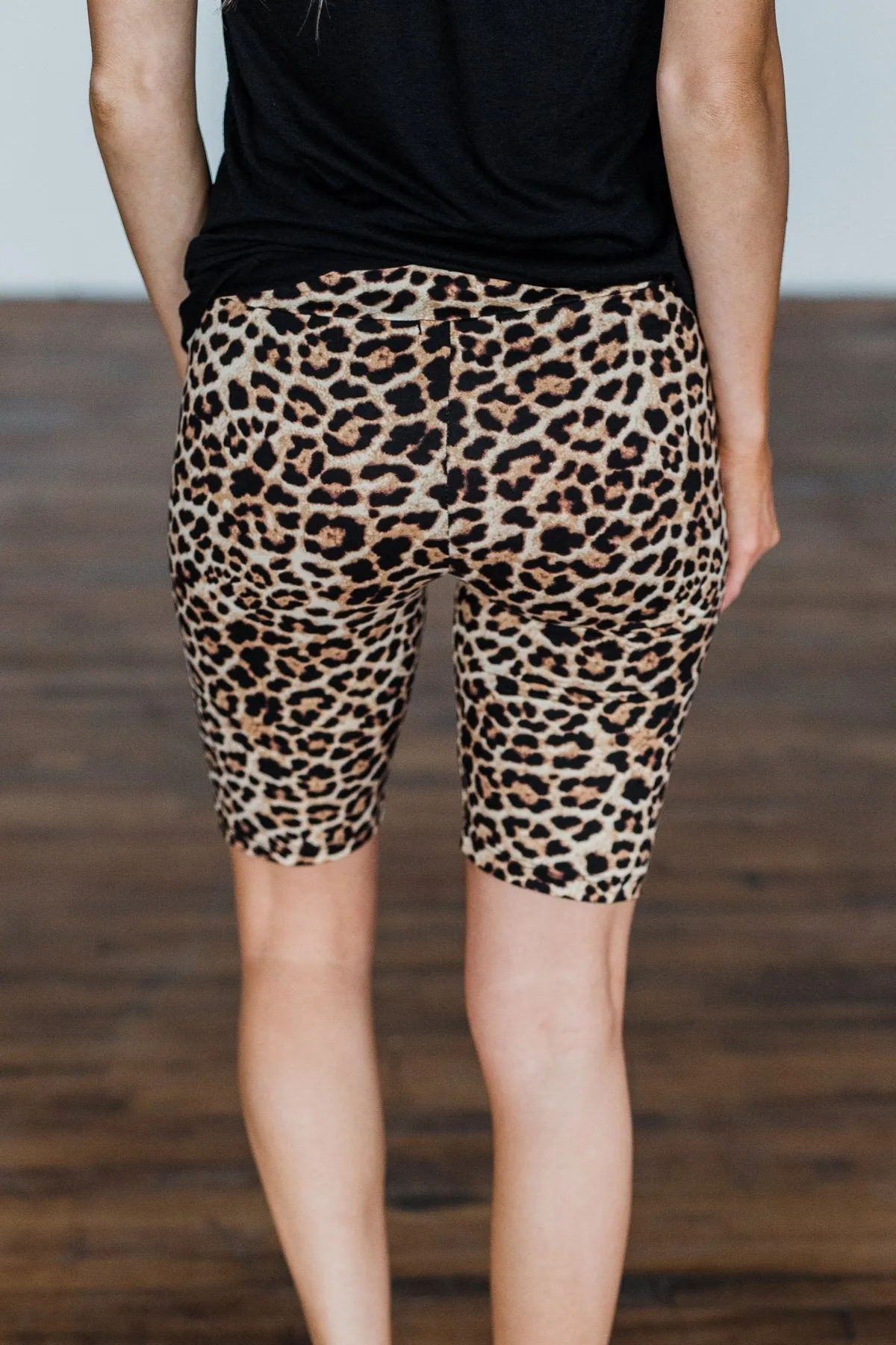 Travel Along Lounge Biker Shorts- Leopard