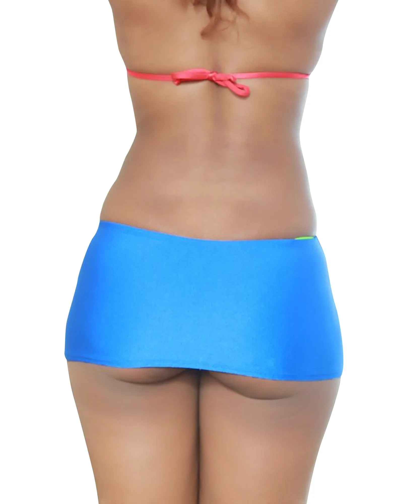 Turquoise Curve Hugging Mini Skirt