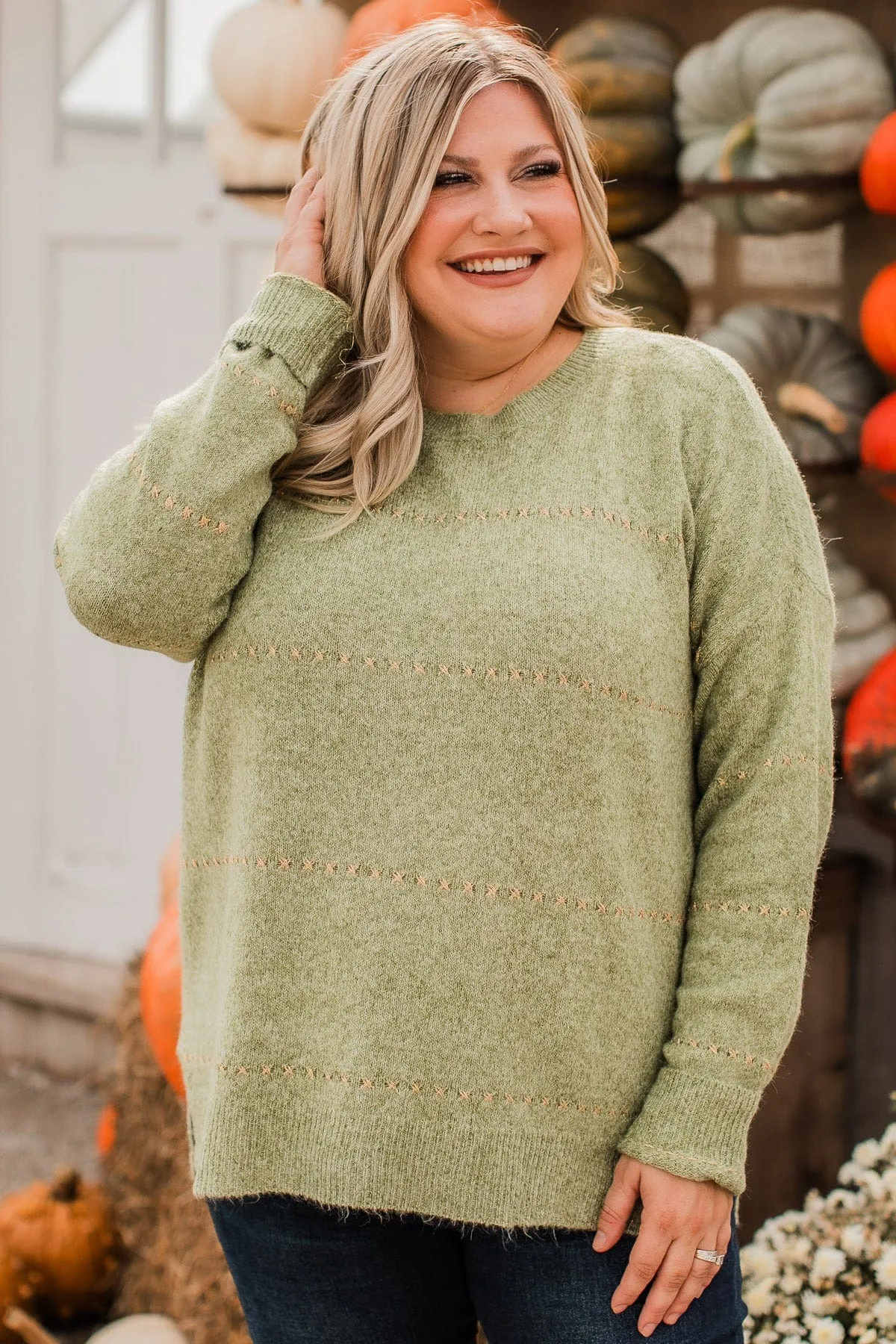 Watch Them Swoon Knit Sweater- Sage