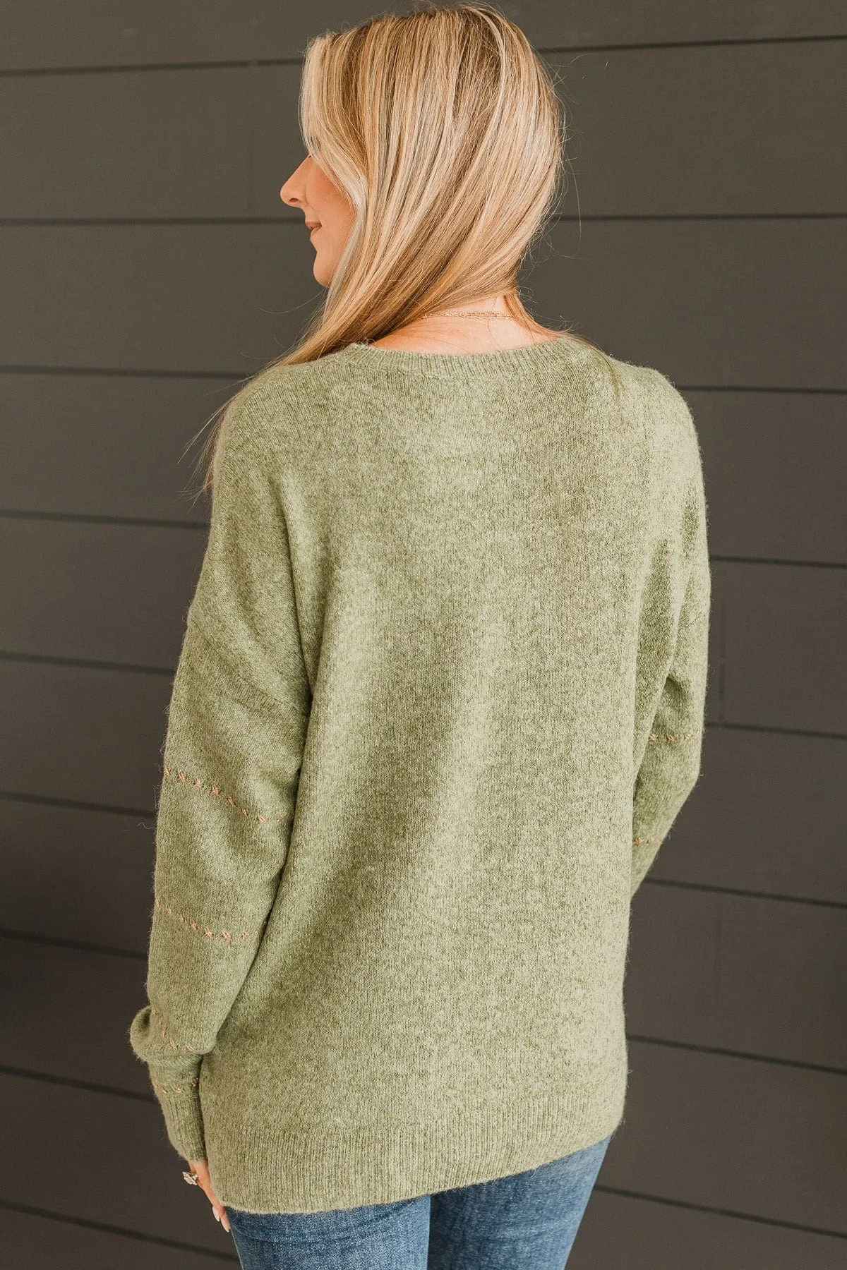 Watch Them Swoon Knit Sweater- Sage