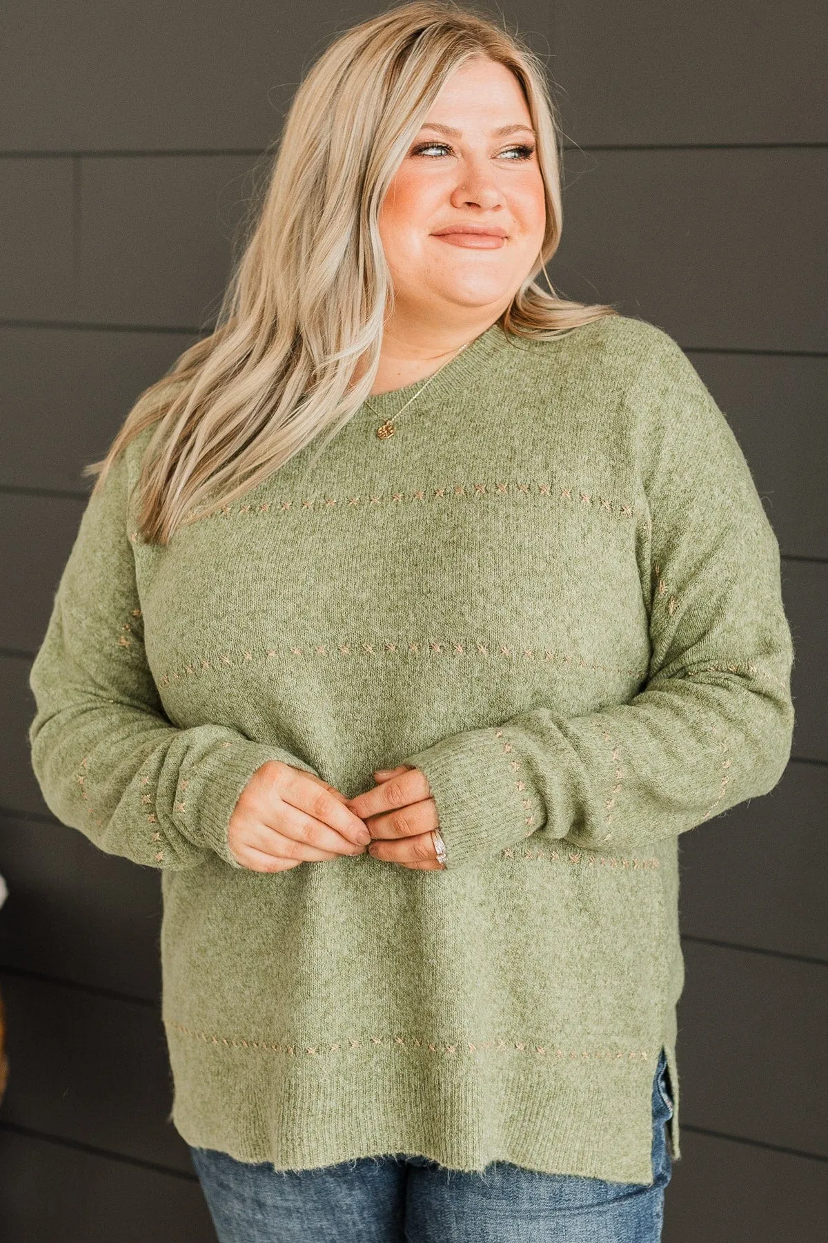 Watch Them Swoon Knit Sweater- Sage