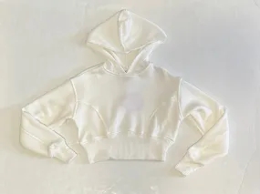 White Crop Hoodie Sweater