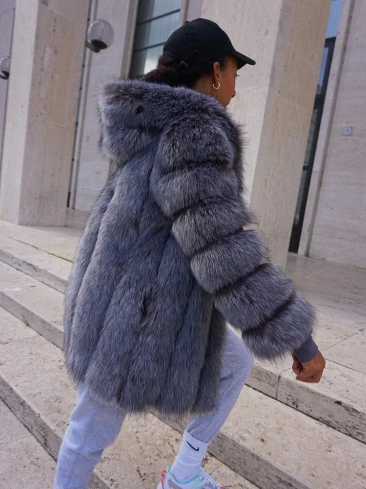 Winter Jacket Women Fashion Thick Warm Faux Fur Jackets