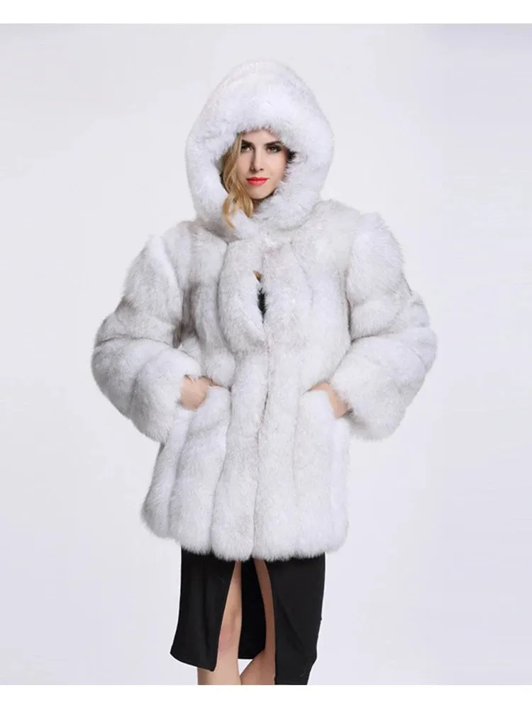 Winter Jacket Women Fashion Thick Warm Faux Fur Jackets