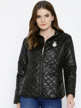 Women Black Quilted Jacket