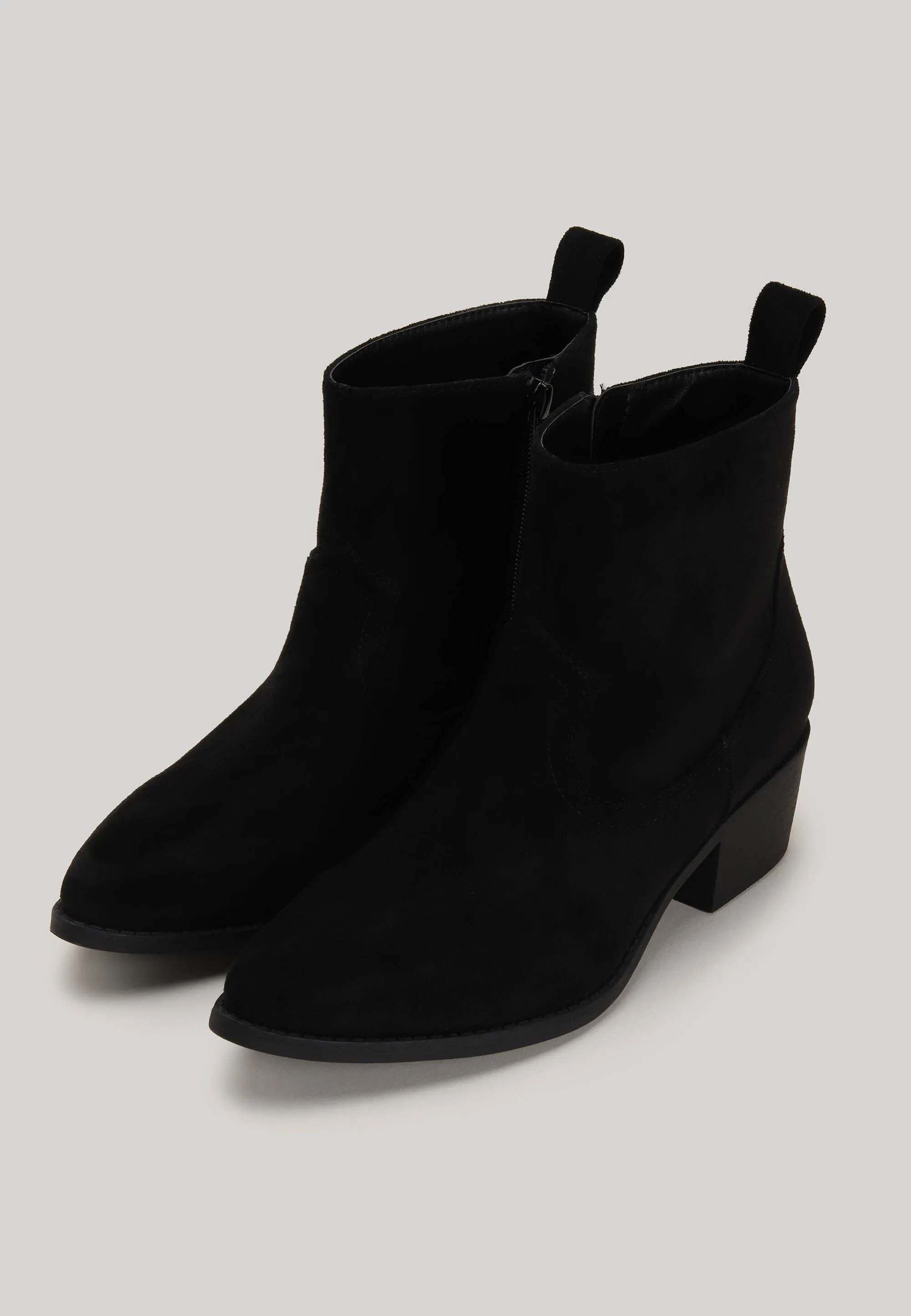 Womens Black Ankle Western Boots