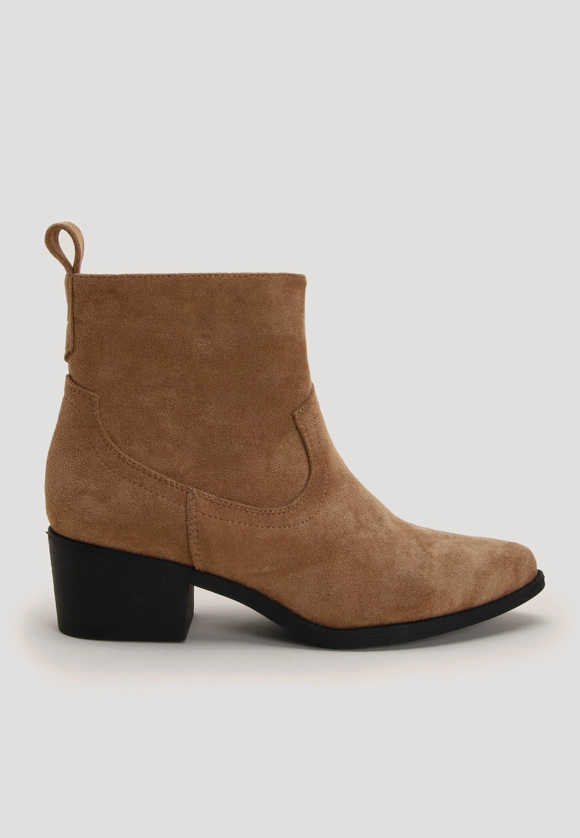 Womens Taupe Ankle Western Boots