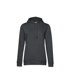 Womens/ladies organic hoodie asphalt B&C