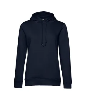 Womens/ladies organic hoodie navy blue B&C