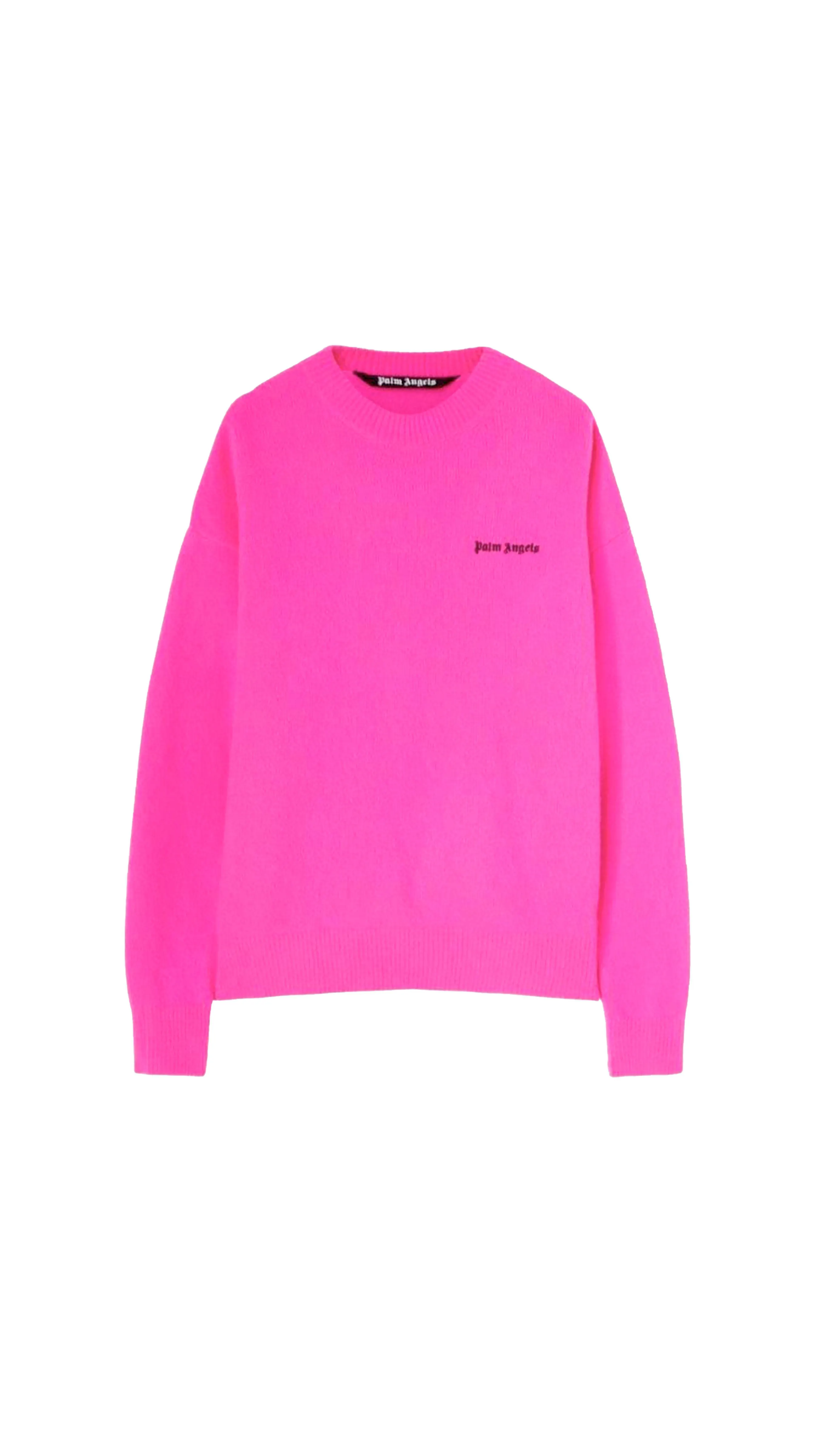 Wool Knit Basic Logo Sweater - Fuchsia