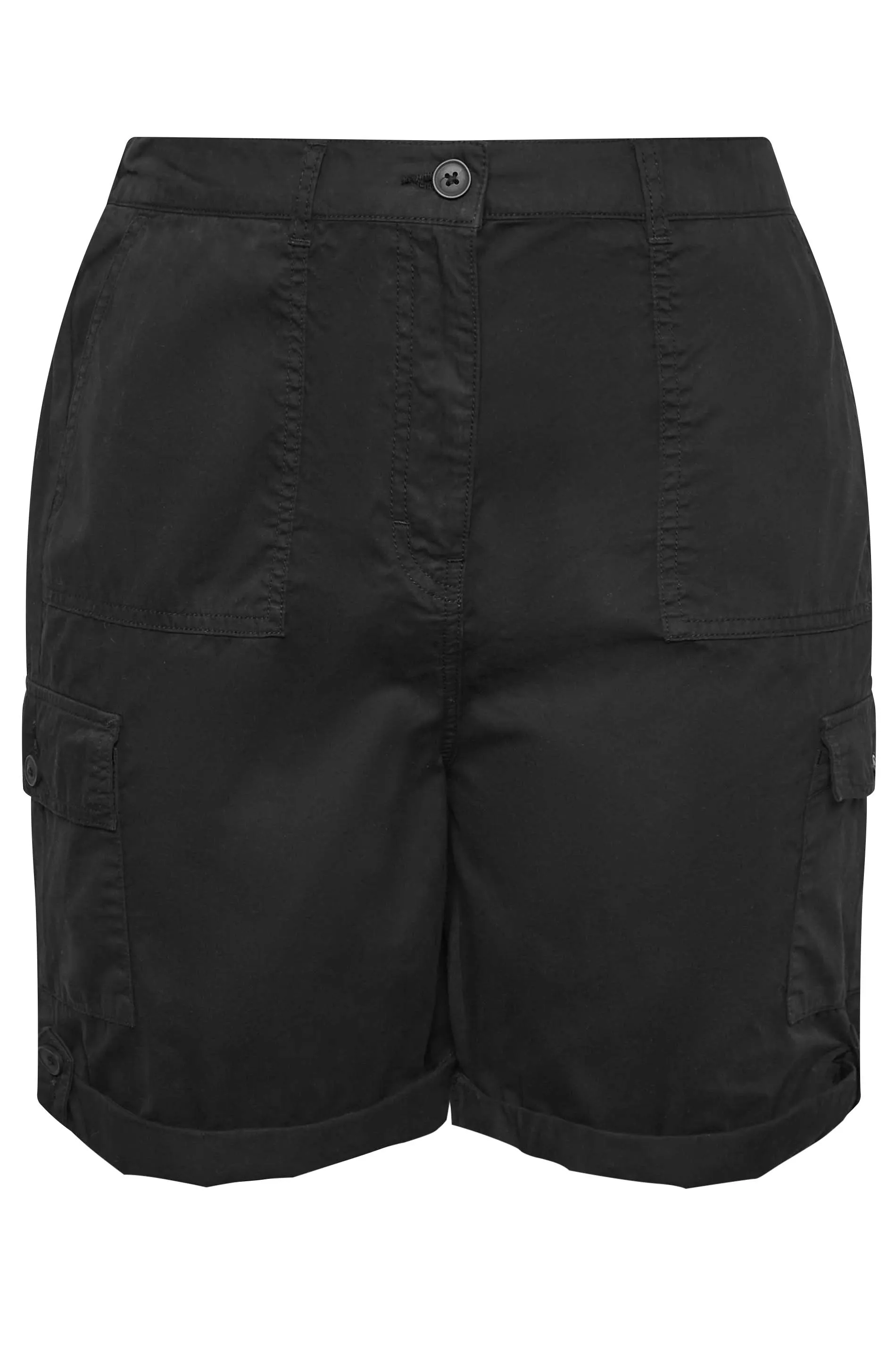 YOURS Curve Black Cargo Chino Shorts